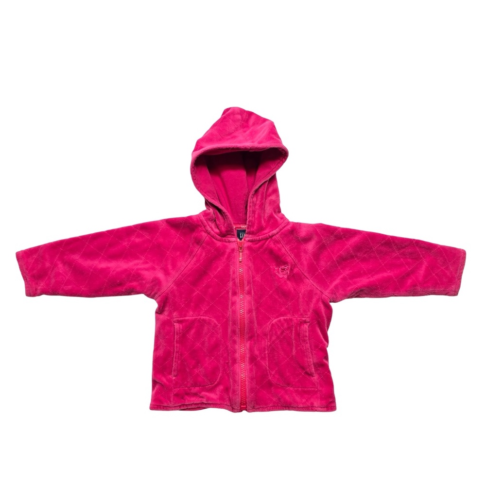 Baby Gap Quilted Hoodie Zip Jacket Pink Toddler‎ 18–24 Months